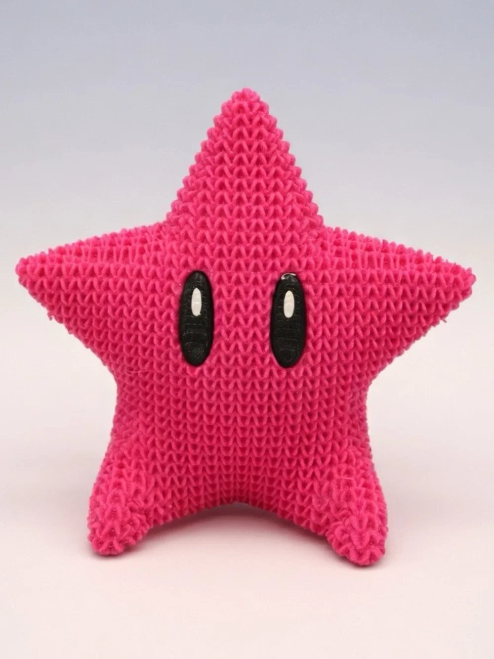 🌟 3D Printed Knitted Super Mario Super Star 5” - Magenta NEW